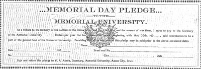 Pledge Form for Memorial University