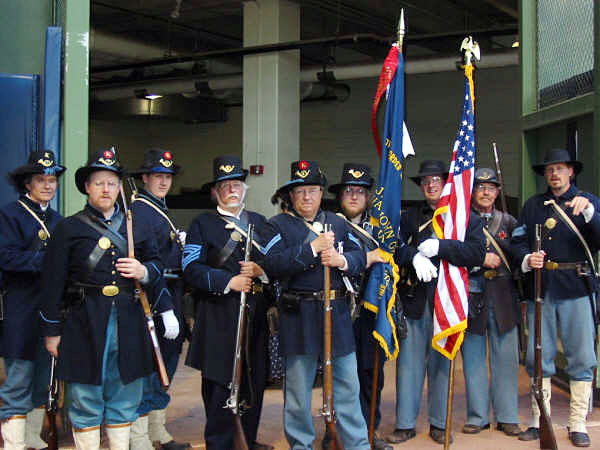 Co. B, 28th Wisconsin color guard at Miller Park in Milwaukee