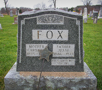 Grave marker for Jesse Fiox, last Civil War Union veterans buried in Portage County, Wis.