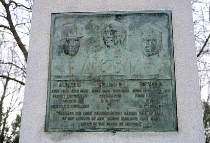 Cushing monument plaque