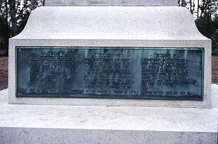 Descriptive text on Cushing monument