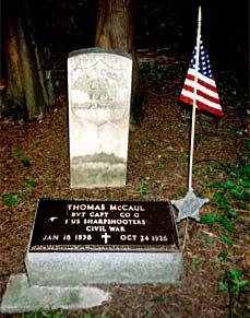 Grave of Bvt. capt. Thomas McCaul