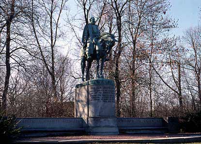 Wider view of Wolcott memorial