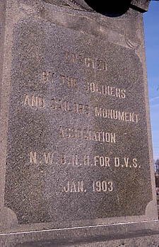 Wood Cemetery monument engraving